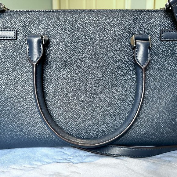 Michael Kors Medium Satchel Purse Navy Blue - Picture 3 of 7